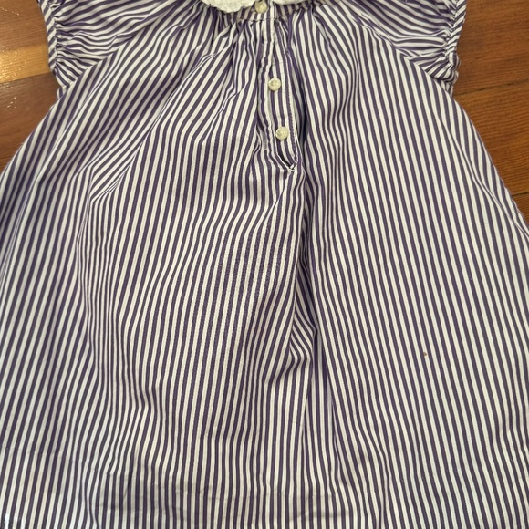 12M Girls Ralph Lauren Purple And White Striped Dress - Picture 4 of 6